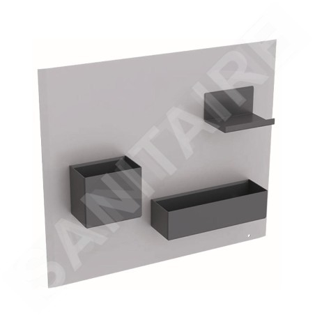 Geberit Accessoires - Tableau magnétique avec compartiments, 449x388 mm, gris de sable mat / lave mat 500.649.JL.2