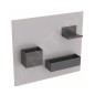 Geberit Accessoires - Tableau magnétique avec compartiments, 449x388 mm, gris de sable mat / lave mat 500.649.JL.2