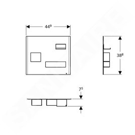 Geberit Accessoires - Tableau magnétique avec compartiments, 449x388 mm, gris de sable mat / lave mat 500.649.JL.2