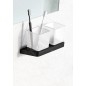 Ravak 10° - Porte-verre pour brosse à dents et dentrifrice avec support, noir / verre X07P558