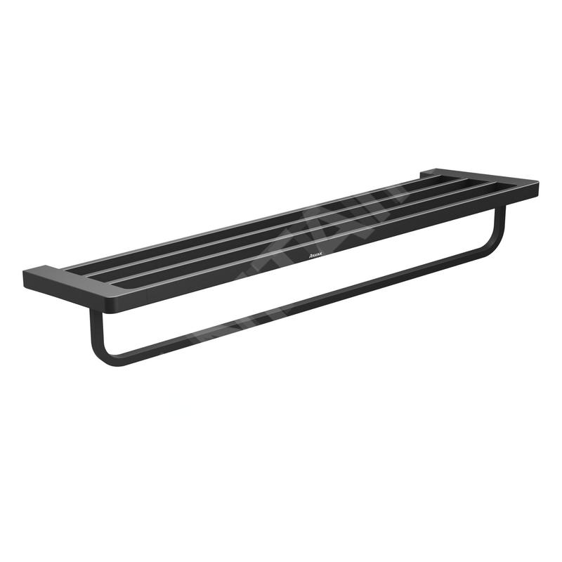 Ravak 10° - Étagère avec porte-serviettes, 630 mm, noir X07P563