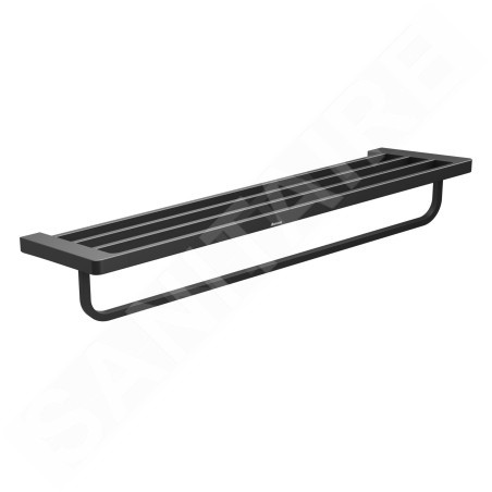 Ravak 10° - Étagère avec porte-serviettes, 630 mm, noir X07P563