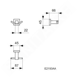 Ideal Standard IOM Square - Double crochet, chrome E2193AA