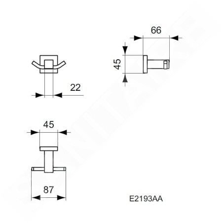Ideal Standard IOM Square - Double crochet, chrome E2193AA