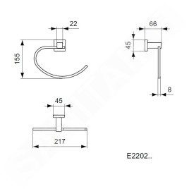 Ideal Standard IOM Square - Porte-serviette, chrome E2202AA