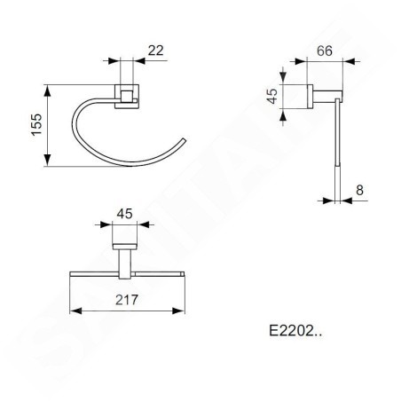 Ideal Standard IOM Square - Porte-serviette, chrome E2202AA