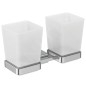 Ideal Standard IOM Square - Gobelet pour brosse à dents et dentifrice avec support, verre mat / chrome E2205AA
