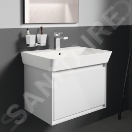Ideal Standard IOM Square - Gobelet pour brosse à dents et dentifrice avec support, verre mat / chrome E2205AA