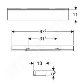 Geberit Accessoires - Étagère 675x130 mm, blanc mat 502.327.01.3