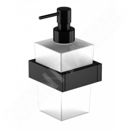Steinberg 460 - Distributeur de savon avec support, verre blanc / noir mat 460 8001 S