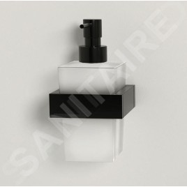 Steinberg 460 - Distributeur de savon avec support, verre blanc / noir mat 460 8001 S