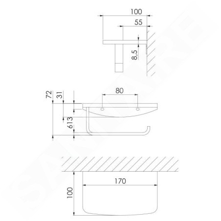 Steinberg 450 - Porte-papier toilette avec étagère, or rose 450 2820 RG