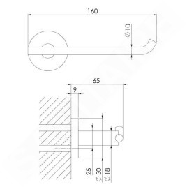 Steinberg 660 - Porte-papier toilette, or rose 660 2800 RG