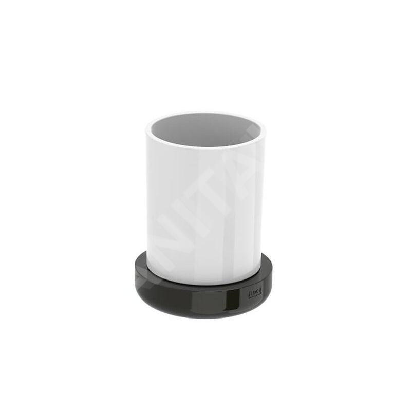 Roca Tempo - Verre pour brosses à dents et dentifrice à poser, noir A817022CN0