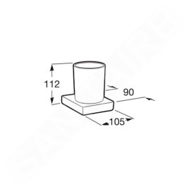 Roca Tempo - Verre pour brosses à dents et dentifrice avec un support, noir A817021CN0