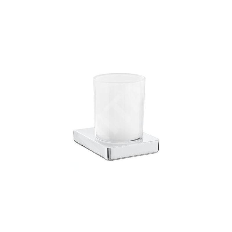 Roca Tempo - Verre pour brosses à dents et dentifrice avec un support, chrome A817021001