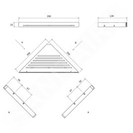 Ravak Slim - Tablette d'angle, blanc/blanc X07P652