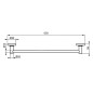 Ideal Standard IOM - Porte-serviettes, longueur 600 mm, noir A9118XG