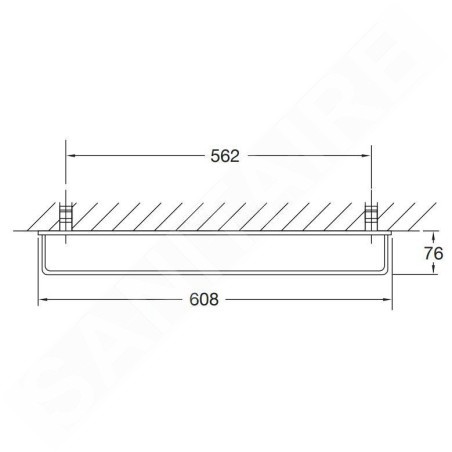 Steinberg 450 - Porte-serviettes, longueur 608mm, noir mat 450 2600 S