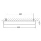 Steinberg 450 - Porte-serviettes, longueur 608mm, noir mat 450 2600 S