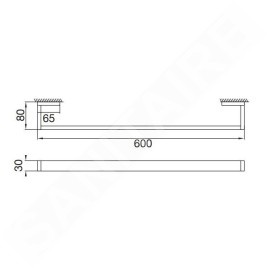 Steinberg 460 - Porte-serviettes, longueur 600mm, noir mat 460 2600 S