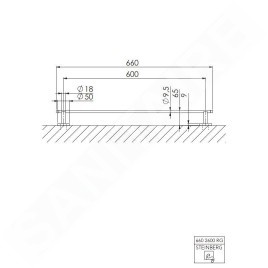 Steinberg 660 - Porte-serviettes, longueur 66 cm, or rose 660 2600 RG