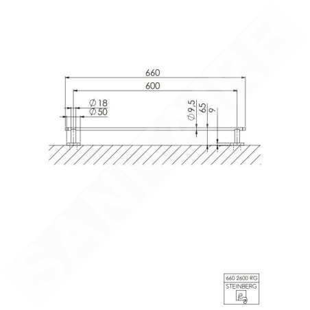 Steinberg 660 - Porte-serviettes, longueur 66 cm, or rose 660 2600 RG