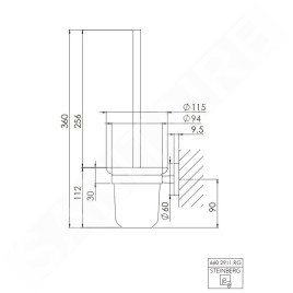 Steinberg 660 - Brosse WC murale avec support, verre dépoli/or rose 660 2911 RG