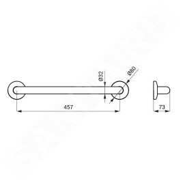 Sanela Poignées - Poignée, longueur 54 cm, inox mat SLZM 11X