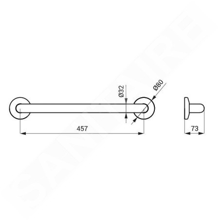 Sanela Poignées - Poignée, longueur 54 cm, inox mat SLZM 11X