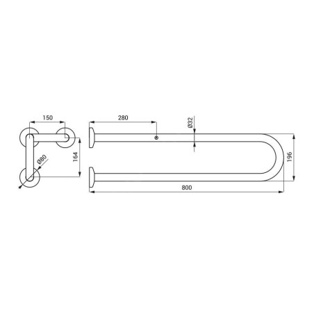 Sanela Poignées - Poignée, longueur 80 cm, inox brillant SLZM 14