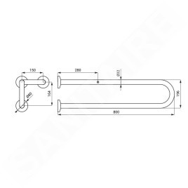 Sanela Poignées - Poignée, longueur 80 cm, inox mat SLZM 14X