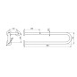 Sanela Poignées - Poignée, longueur 80 cm, inox mat SLZM 14X
