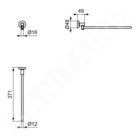Ideal Standard IOM - Porte-serviettes, pivotant, longueur 37 cm, or brossé A7651A2