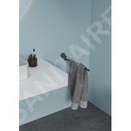 Ideal Standard IOM - Porte-serviettes, pivotant, longueur 37 cm, noir soyeux A7651XG