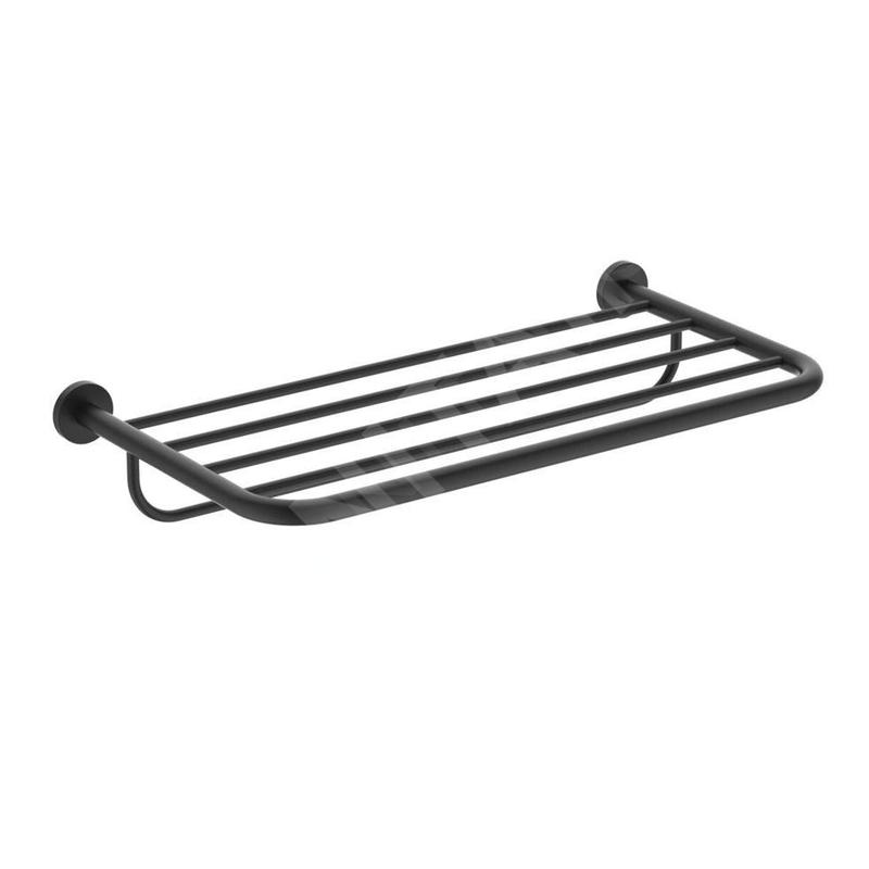 Ideal Standard IOM - Tablette avec porte-serviettes, longueur 57 cm, noir soyeux A9106XG