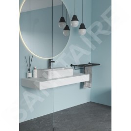 Ideal Standard IOM - Tablette avec porte-serviettes, longueur 57 cm, noir soyeux A9106XG