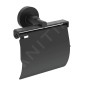 Ideal Standard IOM - Porte-rouleau toilette avec couvercle, noir soyeux A9127XG
