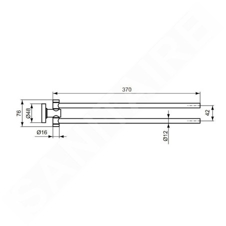 Ideal Standard IOM - Porte-serviettes, pivotant, longueur 37 cm, or brossé A9131A2