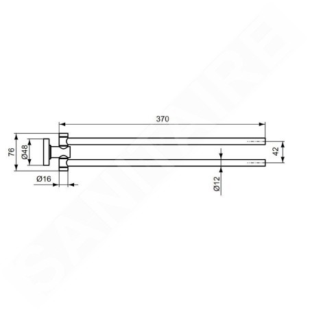 Ideal Standard IOM - Porte-serviettes, pivotant, longueur 37 cm, Magnetic Grey A9131A5