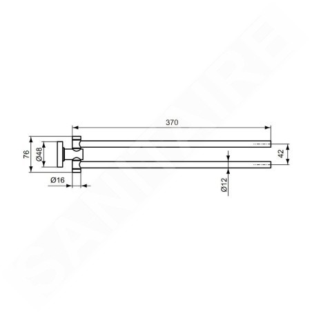 Ideal Standard IOM - Porte-serviettes, pivotant, longueur 37 cm, acier A9131GN