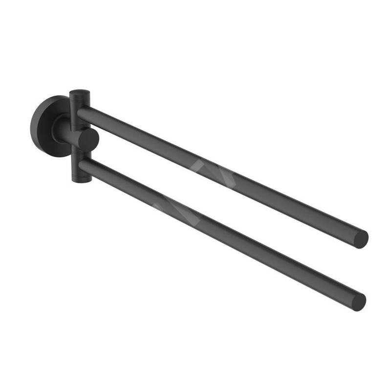 Ideal Standard IOM - Porte-serviettes, pivotant, longueur 37 cm, noir soyeux A9131XG