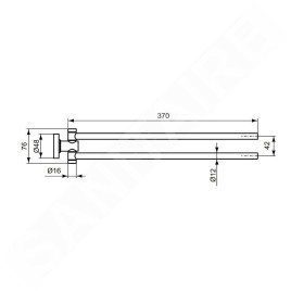 Ideal Standard IOM - Porte-serviettes, pivotant, longueur 37 cm, noir soyeux A9131XG