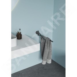 Ideal Standard IOM - Porte-serviettes, pivotant, longueur 37 cm, noir soyeux A9131XG