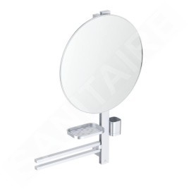 Ideal Standard ALU+ - Miroir avec porte-serviettes, tablette et gobelet pour brosses à dents et dentifrice, argenté BD587SI