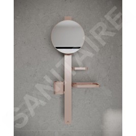 Ideal Standard ALU+ - Miroir cosmétique avec étagère et gobelet pour brosses à dents et dentifrice, rosé BD589RO