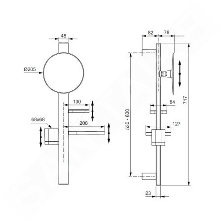 Ideal Standard ALU+ - Miroir cosmétique avec étagère et gobelet pour brosses à dents et dentifrice, argenté BD589SI