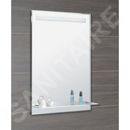 Aqualine Accessoires - Miroir avec éclairage LED, 600x800 mm, tablette en verre ATH53