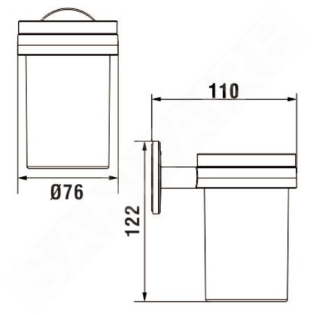 Laufen Cana - Porte brosse à dents et dentifrice, chrome H3821320040001