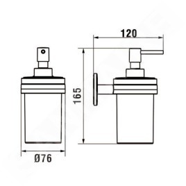 Laufen Cana - Distributeur de savon avec support, verre/chrome H3831320040001